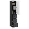 2 Piece Cabinet Set Black 34.5 X 34.5 X 90 Cm Engineered Wood