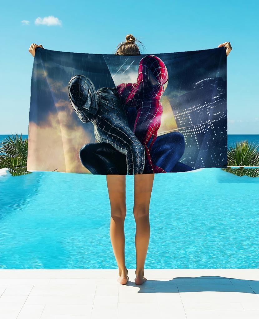 1pcs Spider Bat Hero Beach Towel Cute Kawaii Room Decor Bath Girls Children Hand Towels For Bathroom Shower