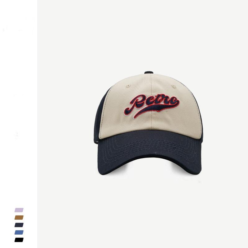Street fashion contrasting color splicing baseball cap women's spring and summer sunshade versatile embroidery cap men
