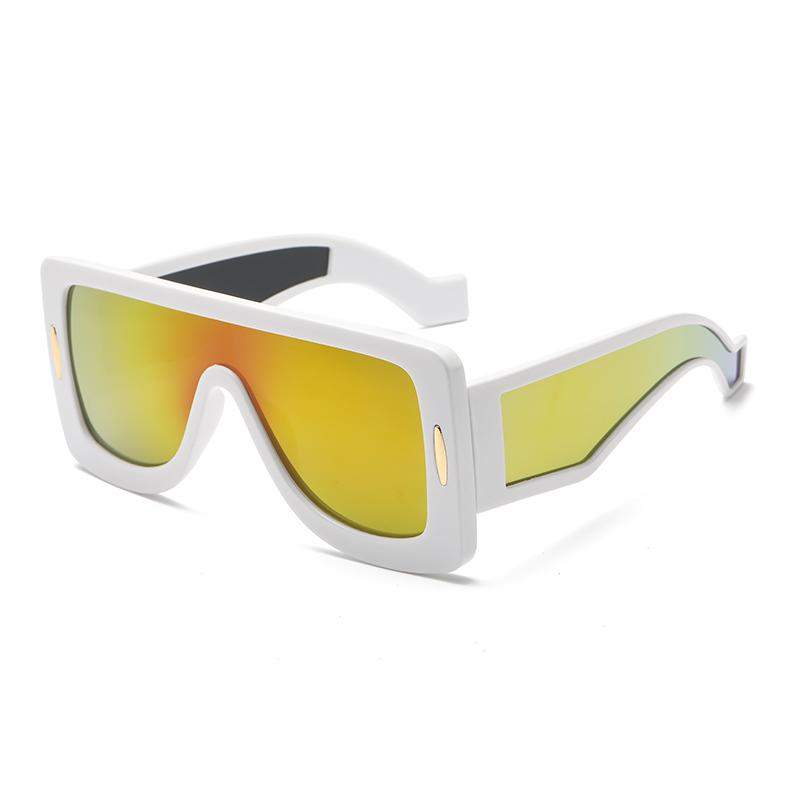 Fashion New Large Frame Connected Glasses Avant-Garde Female Sunglasses Trendy Cyberpunk UV Resistant Eyeglasses