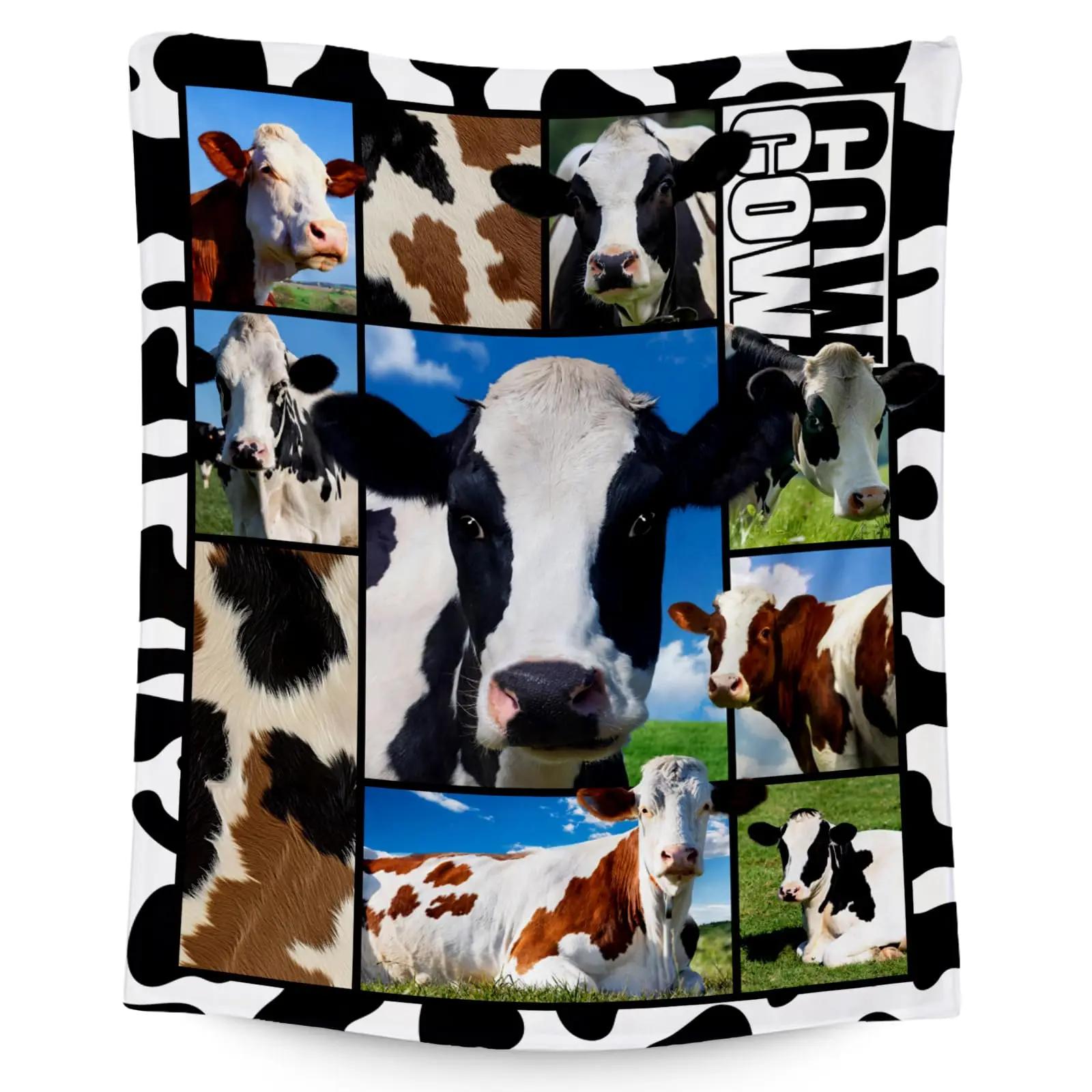 Highland Cow Blanket Cute Animal Cow Throw Blanket Gift for Women Girls and Boys Flannel Blankets for Couch Sofa Travel Camping 75x90cm