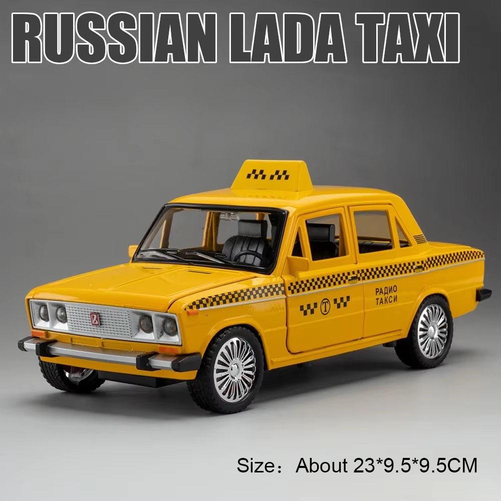 1:18 Russische LADA 2107 Niva Taxi Modellautos Legierung Spielzeug 6 Türen Öffnen Rückziehfunktion Licht Ton Miniaturfahrzeug Jungen Perfekte Geschenke