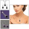 Set Amethyst Pendant Earrings Girls  Earring Necklace Sterling
