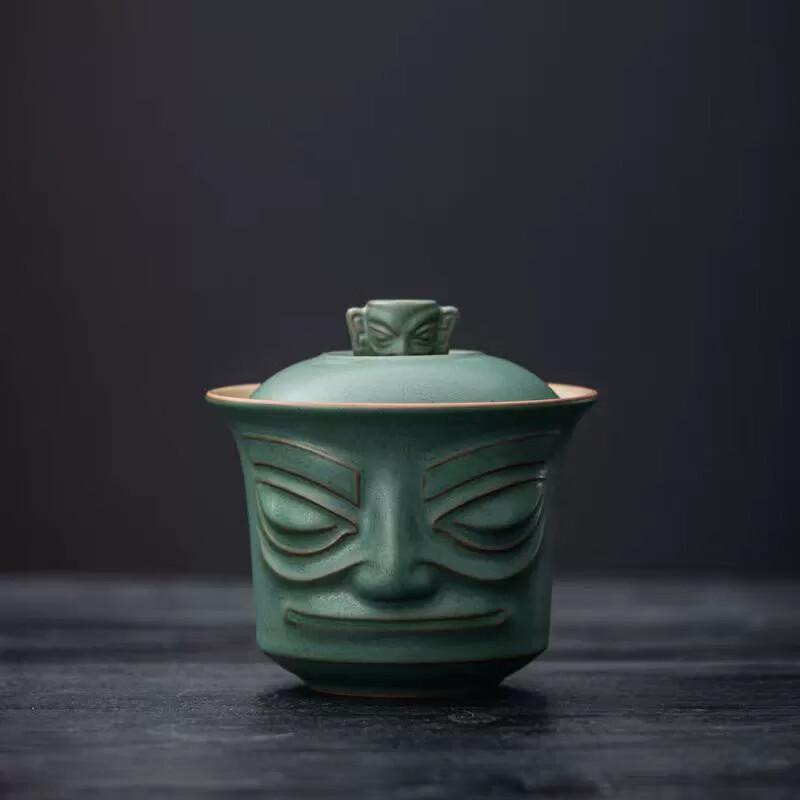 

Sanxingdui Mask Ceramic Gaiwan
