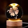 3D Starry Sky Crystal Ball Night Light with Solid Wood Base - Luminous Desktop Ornament & Birthday Gift