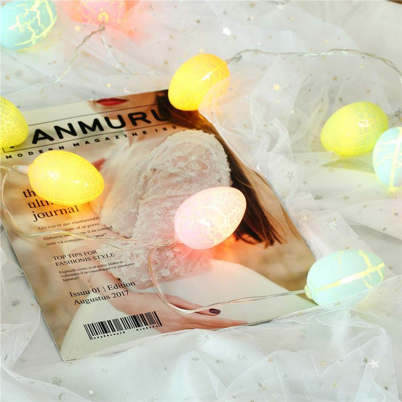 Easter Crackle Colorful Eggs String Lights Easter Party DIY Decoration Bedroom Ambience Sense Lighting Wedding Party Decoration