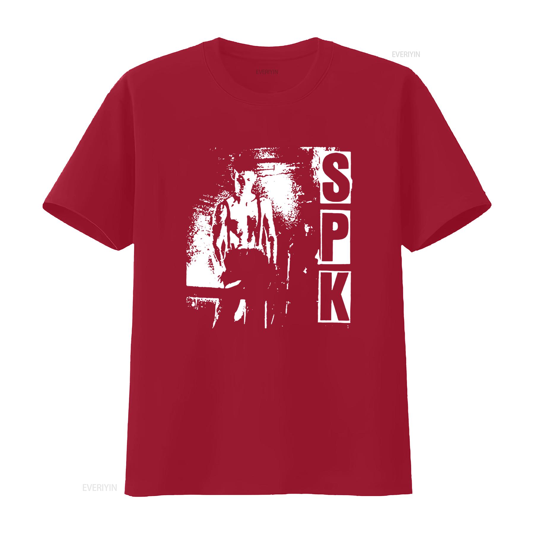 

SPK Limited Edition Classic Black Tribute T Shirt Vintage Print Retro Style High Quality Fabric vintage Washed homme S