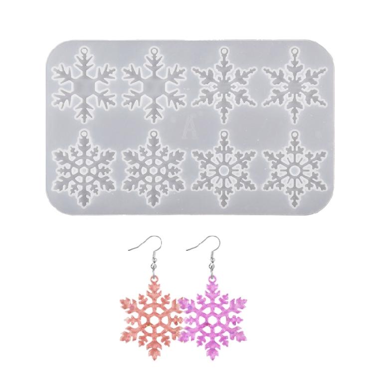 Easy to Use Snowflake Resin Molds Christmas Ornament Resin Moulds Snowflake Shapes Mold for DIY Charm Gift Making
