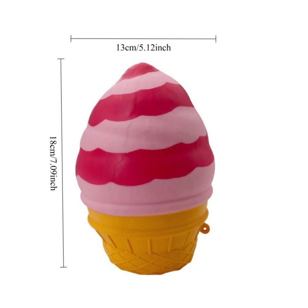 Big Size Ice Cream Squishy Toy Soft TPR Sensory Stress Toy Ice Cream Cone Pinch Le Kids