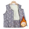 Autumn and Winter Women's Clothing Velvet Vest Floral Zipper Patch Vest Thermal Liner Vest