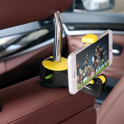 2 In 1 Car Headrest Hook with Phone Holder Seat Back Hanger for Bag Handbag Purse Grocery Cloth Car Phone Holder Car