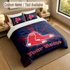 Bedding Set 1 Duvet Cover 2 Pillowcases Boston Red Sox Print Soft Bed Linen Bedroom Decor