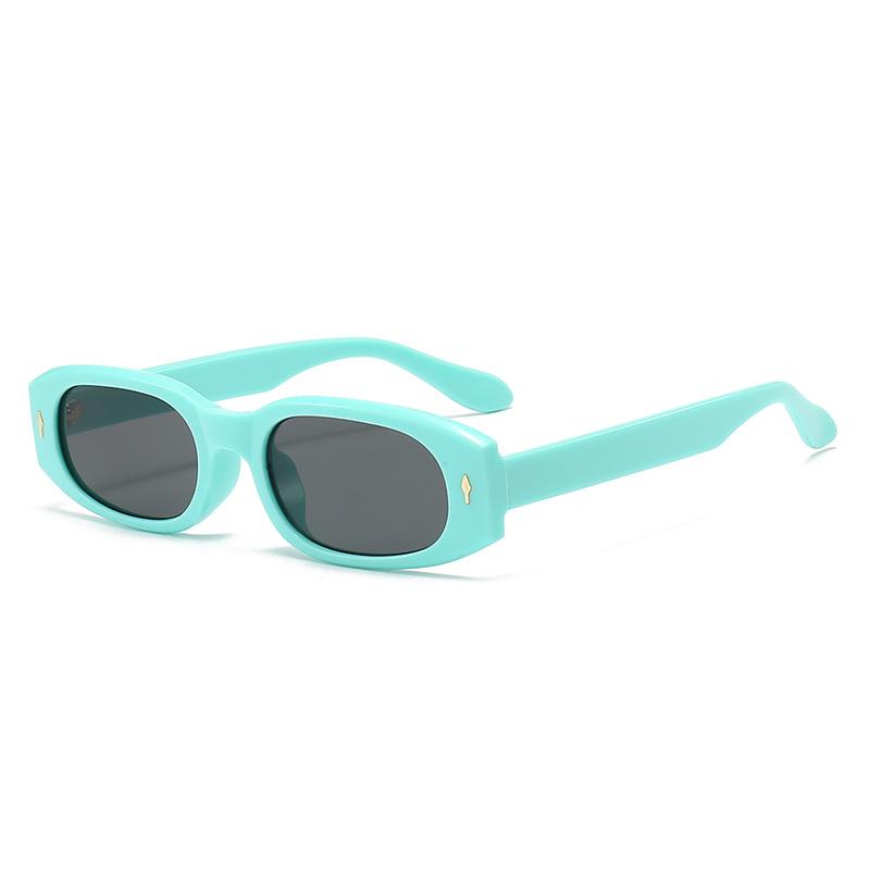  Small Rectangle Sunglasses Women Retro Candy Color Shades UV400 Men Trending Rivets Sun Glasses