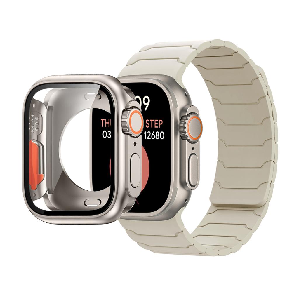 Fodral+Armband För Apple Watch Band 45mm 44 41 42 40mm Silikonarmband för Iwatch Serie 3 4 5 6 Se 7 8 9 10 Byt till Ultra Case