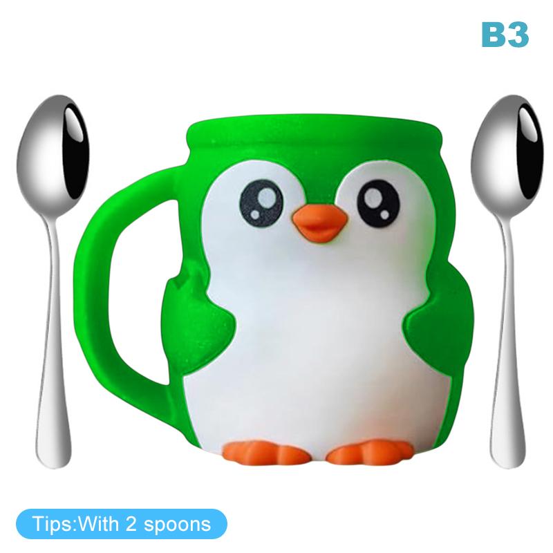 Lindo Soporte para Pinta de Helado de Pingüino, Contenedores para Pinta de Helado Impresos en 3D con Cucharas de Mango Anticongelante, Funda para Vaso de Lata de Cerveza