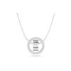 Dextera Faux Crystal Stone, Rhodium Plated Necklaces Womens