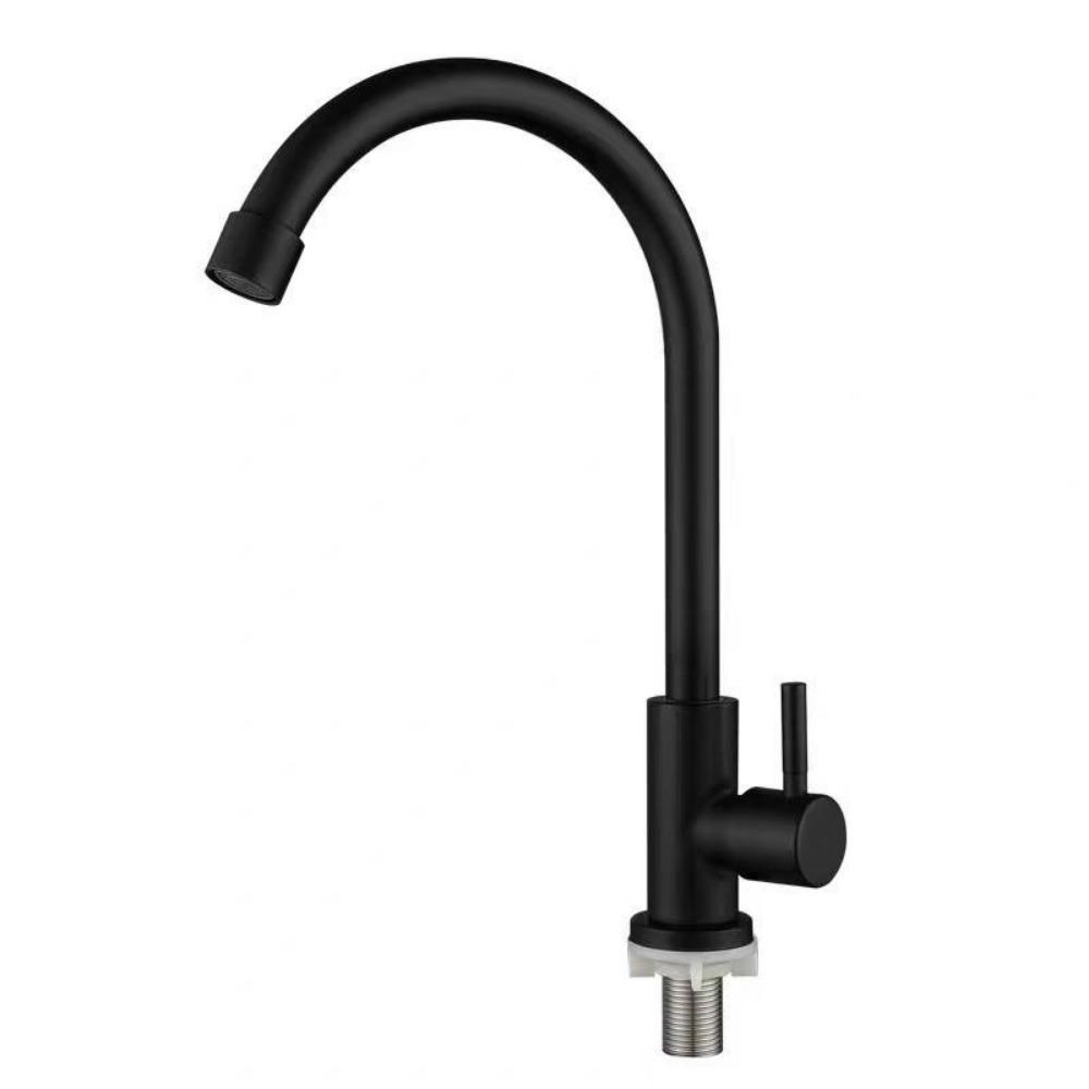 Universal Plastic Kitchen Faucet Rotating Black Single Cold Water Taps Single Handle Flexible Water Tap Nozzle Tap Sink