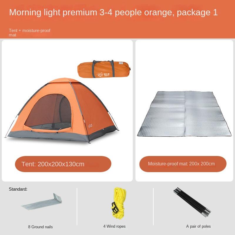 Utendørstelt 2-3-4 personer enkelt dobbelt tykt regntett håndtilpasset utendørs camping Ultra-lett myggsikker