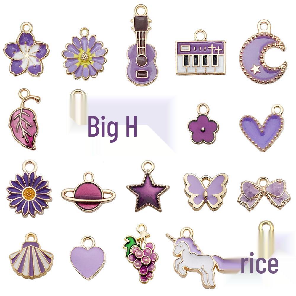 Mixed Color Cartoon Enamel Alloy Pendants for DIY Bracelets & Keychains