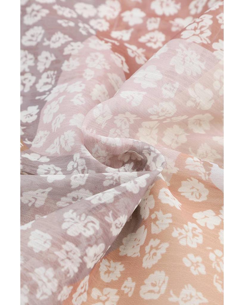 Azura Exchange Flower Print Maxi Skirt with Smocked Waist and Button Slit