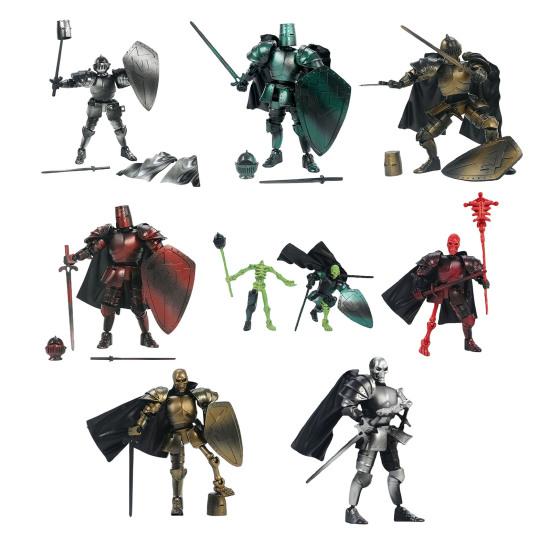 Yousheng Medieval Knight Action Figure Kit with Accessories Movable Joints Skeleton Knight Model Toy DIY Assembly Posable Knight Figurine Decoration