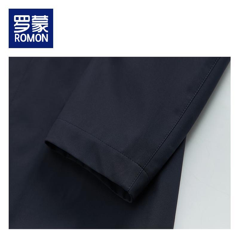 ROMON Men's Mid-Length Business Casual Trench Coat