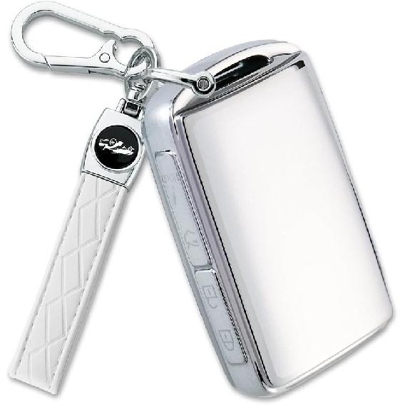 for Maz-da Key Fob Cover with Key Chain, Soft TPU Full Protection Car Key Case Compatible with Maz-da 3/6 CX-5 CX-9 CX-50 CX-60 CX-70 -2025, Key fob серебряный