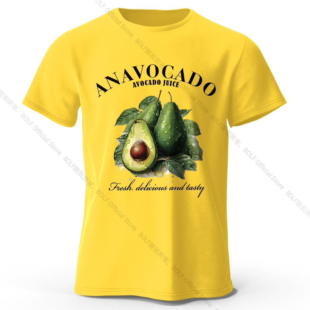 100% Cotton Fresh Avocado Tee - Minimalist Fruit Design Soft Comfortable Basic Top for Casual Everyday Wear