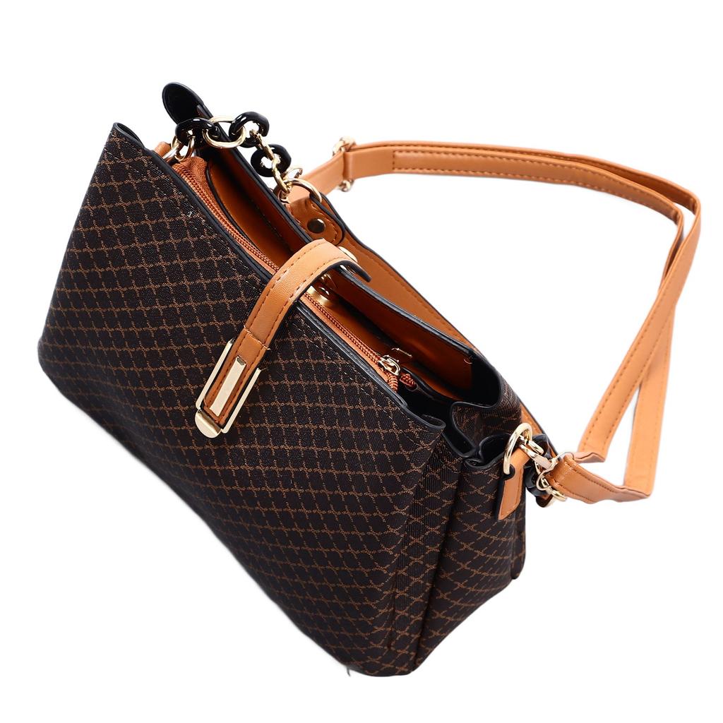Damen Handtasche Handtasche Langer Riemen Hübsches Design Einzelne Schulter Handtasche für Strandparty Reise Kaffee mit Braun Kostenlos