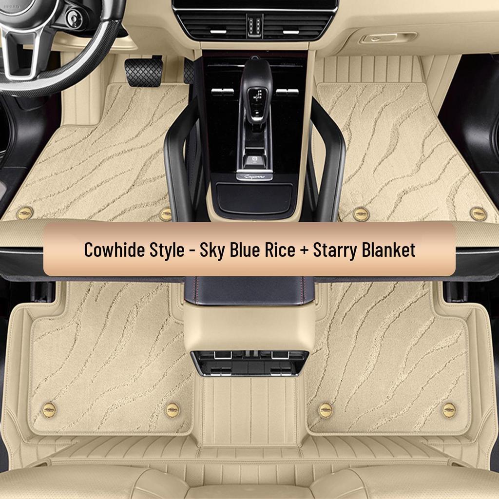 Custom-Fit Double-Layer Cowhide Floor Mats for Jike 001/007/009/X/7X/9X Vehicles