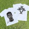 Lässiges Kurzarm-T-Shirt aus Baumwolle für Frühling und Sommer mit Messi-Porträtdruck für Damen und Herren