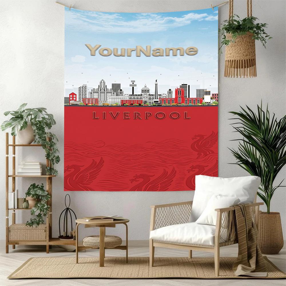 Liverpool Custom Your Name Wall Decor Tapestry Art For Pet Memorial Birthdaywedding Party Backdrop Family Gift