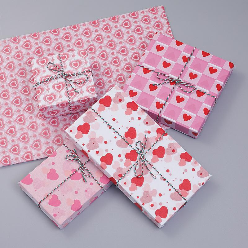 Valentine's Day Love Printing Snow Pear Paper 50X35CM Paper Flowers Gift Wrapping Paper