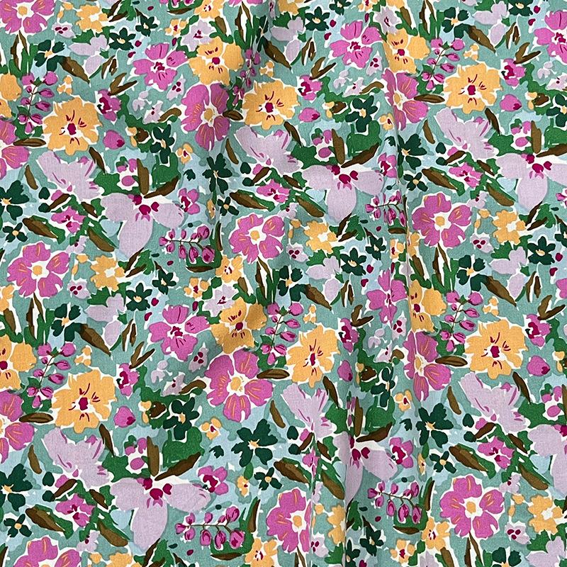 1 meter X 1.45 meter flower Viscose Fabric Dress Gown Material Rayon Poplin dresses Fashionable tie dyed floral prints