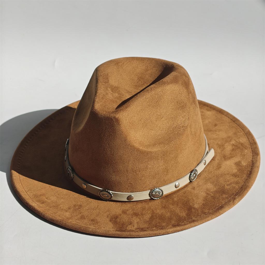 Military Green Suede Hats For Women Hats For Men Cowboy Hat Caps Western Cowboy Belt Bands Fedoras Chapeau Feutre Homme