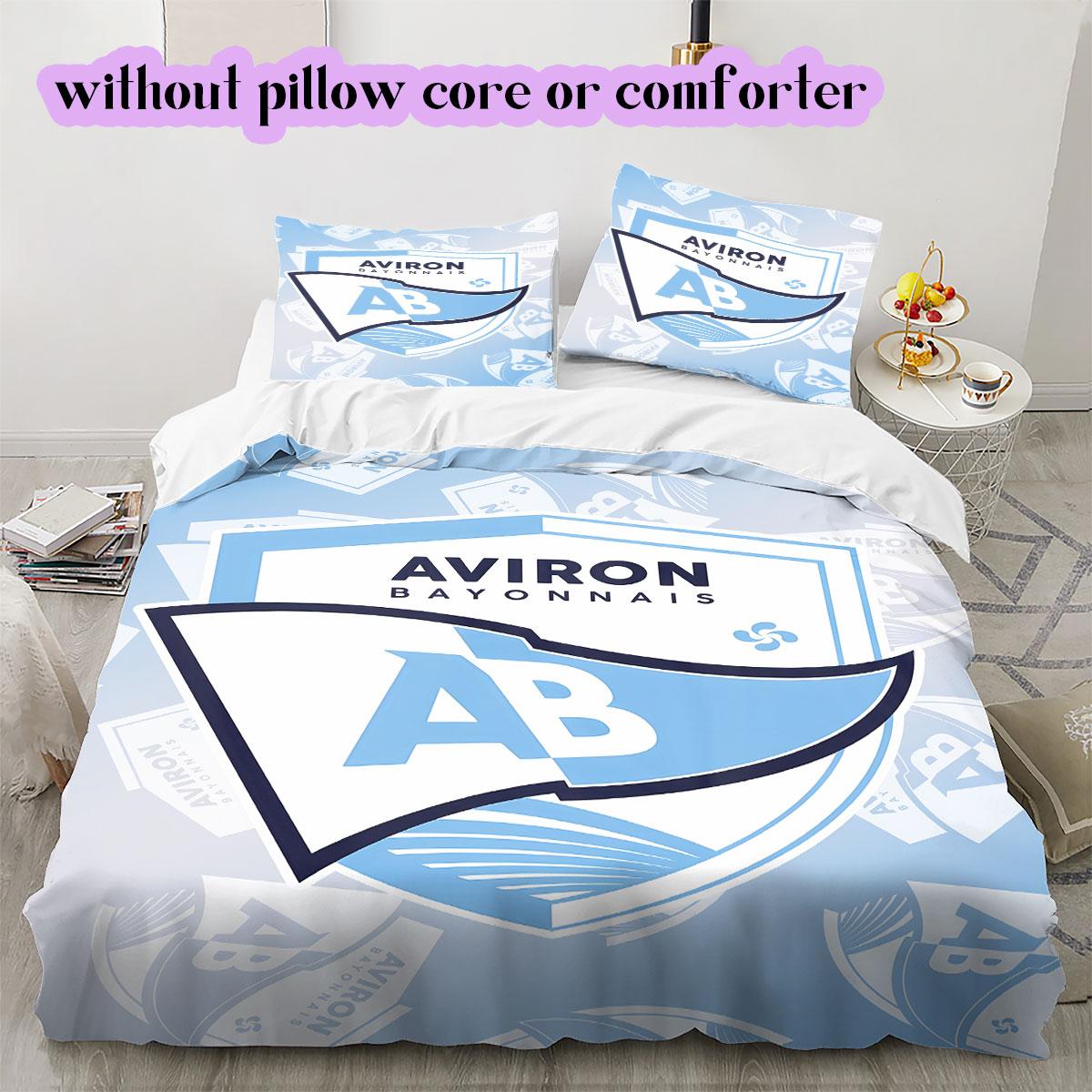 Rugby Club Aviron Bayonnais Pattern Bedding,Quilt Set Quilt Cover Pillowcase Home Birthday Gift (1*duvet cover+2*pillowcase,without core) 135x200cm