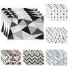 Black White Geometric Printed Kitchen Placemat Dining Table Mat Heat Resistant 4pc Linen Table Pads Tableware Home Decoration