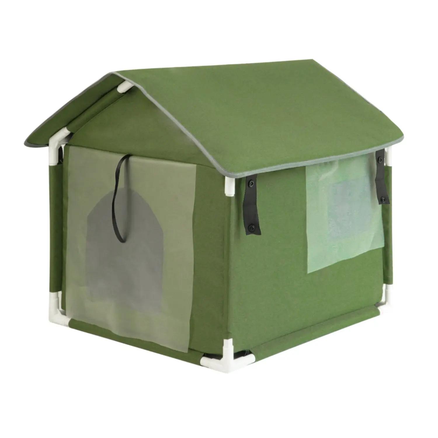 

Складной уличный домик для кошек, домик для собак из ткани Оксфорд, всепогодное кошачье гнездо, портативная удобная пещера для питомцев со съемной подушкой