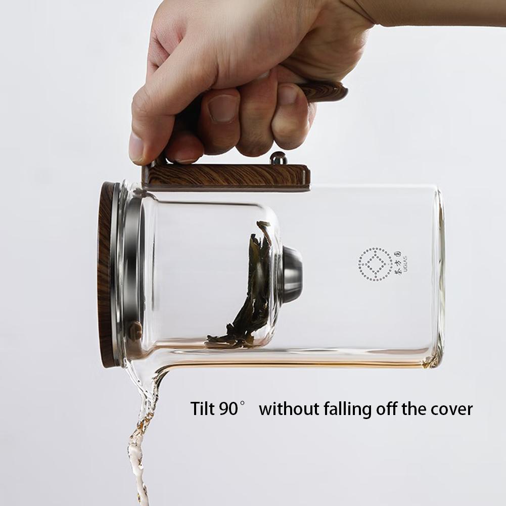 Full Glass Liner Elegant Tea Maker Teapot One-Key Filter Teapot With Glass Liner For Home Use