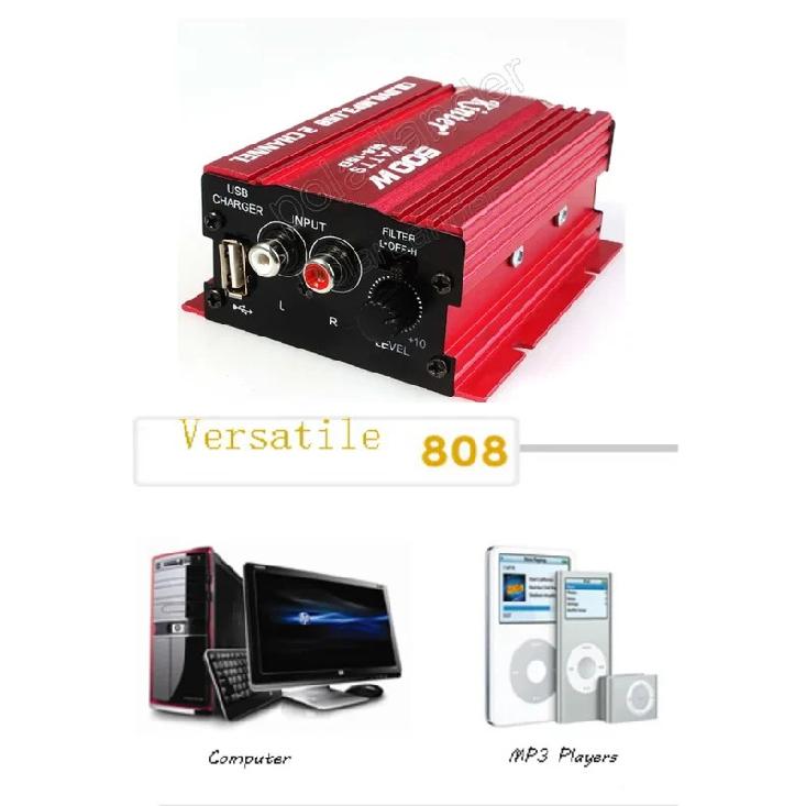 Car Amplifier 2 Channel Output MA150 500W HiFi Digital 12V Stereo Audio CD DVD MP3 USB Power Amplifier for Motorcycle &Car
