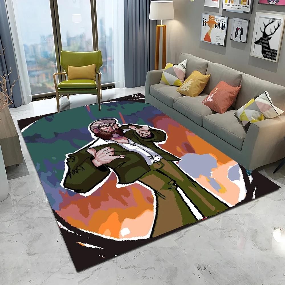 Disco Elysium Game Gamer Cartoon Carpet Rug for Home Living Room Bedroom Sofa Doormat Decor,kid Play Area Rug Non-slip Floor Mat