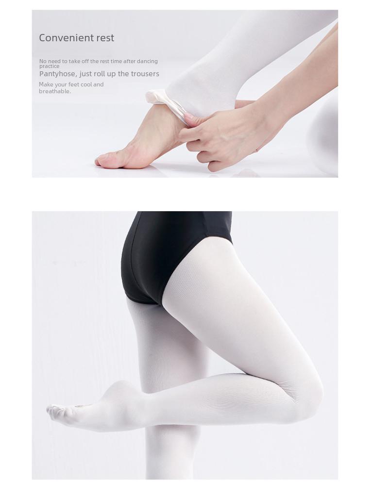 Spring/Summer Children's 60D Dance Socks: Thin Velvet Ballet Pantyhose, Anti-Hook, White