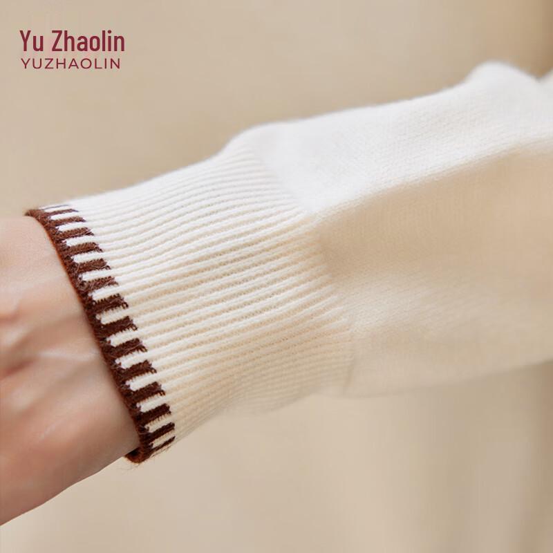 YUZHAOLIN Damen Strickoberteil mit halbem Stehkragen und Fleece-Futter