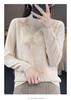 2024 Women's Seamless Half-High Collar Slimming Sweater with Rhinestone Butterfly Design