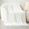 OEING Knitted Sofa Throw Blanket with Tassels