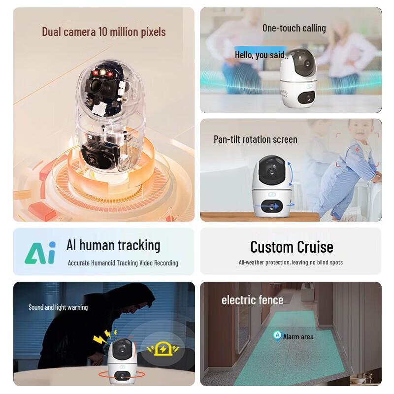 

Dahua 10MP Dual-Lens PTZ Home Security Camera CN plug (adapter included)