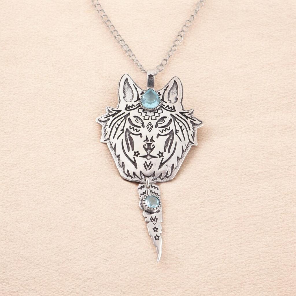 Genuine Sky Blue Topaz Gemstone 925 Sterling Silver Handmade Unique Pendant 4'' CP-26-3