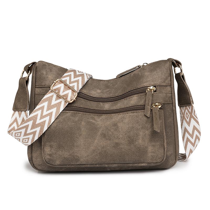 Women's Shoulder Bag Solid Color Vintage Shoulder Bag Large Capacity Commuter Crossbody Bag