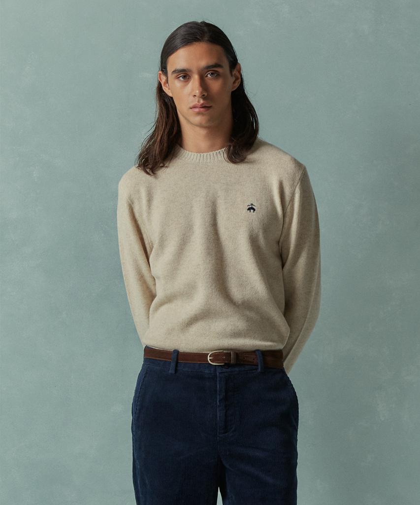 BROOKS BROTHERS Wool Solid Sweater (Ivory) (Bbwrmog402)