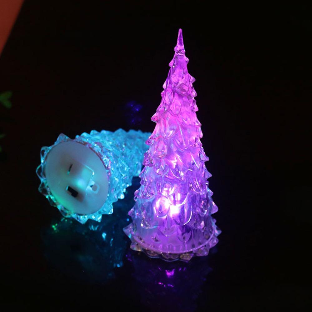 Colorful Light Christmas Tree LED Light Flashing Tabletop Lamp Romatic Night Light New Year